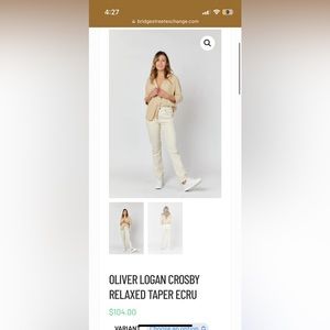 Oliver Logan Crosby high rise relaxed taper